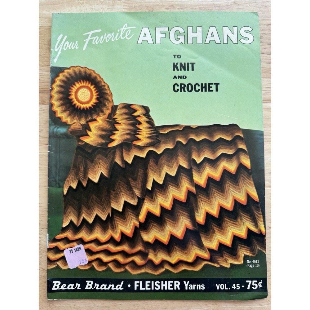 Your Favorite Afghans to Knit and Crochet Booklet Vol 45 - 23 pages Vintage 1966